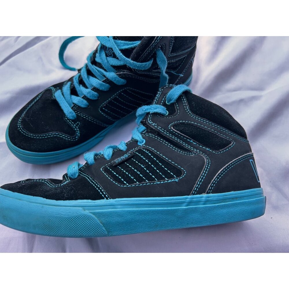 Vans Off The Wall Skate Shoes Black/Teal Size 6 Youth